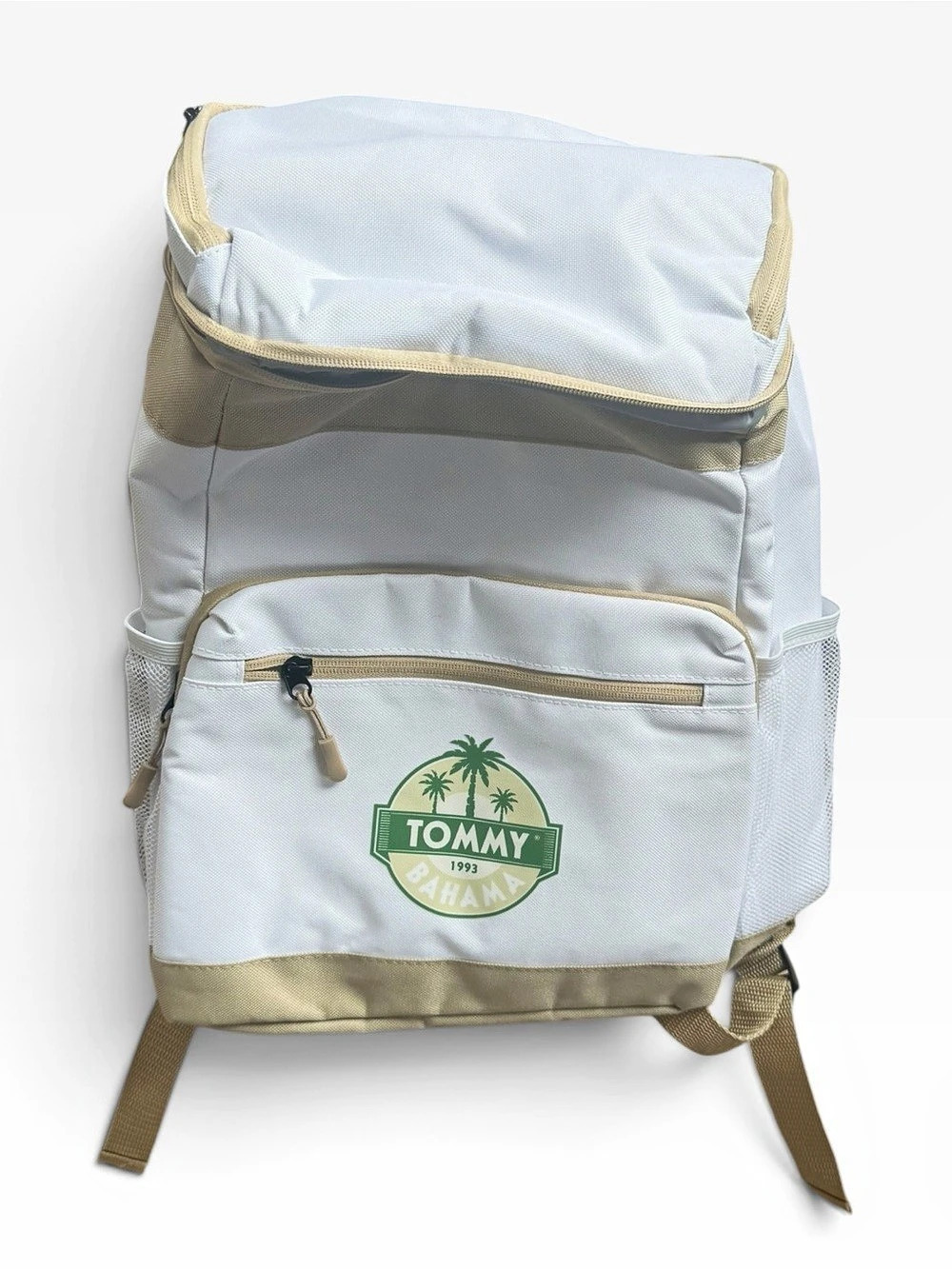 NWT Tommy Bahama White Tan Insulated Backpack Cooler - Picture 2 of 7